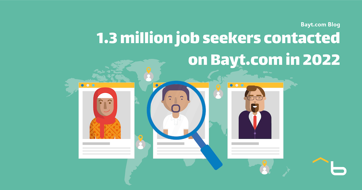 1.3 million job seekers contacted on Bayt.com in 2022