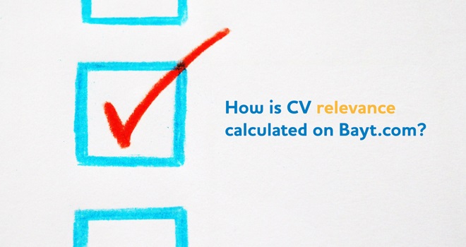 How is CV relevance calculated on Bayt.com?