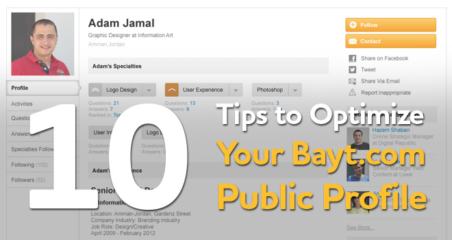 How to Put Together a Great Bayt.com Profile: Infographic