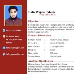 Hafiz Wajahat Munir Ahmed, Safety Officer