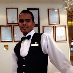 Thirunavukkarasu Pormannan, Currently working as a Restaurant Supervisor