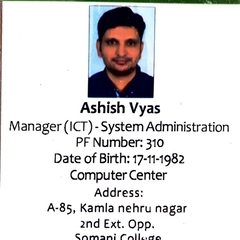 Ashish Vyas, Manager ICT
